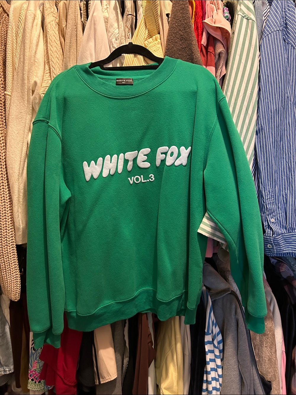 White Fox Boutique Green 'WHITE FOX VOL.3' Crewneck Sweatshirt